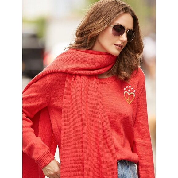 NWT 525 America poppy red crew neck sweater, XS - Picture 1 of 9